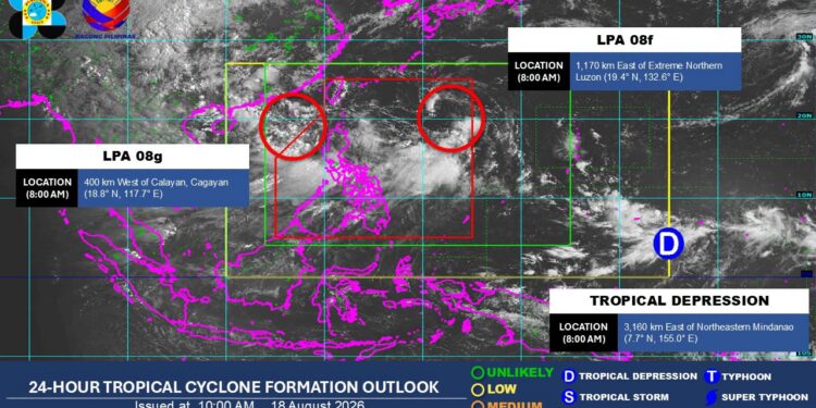 Two LPAs, tropical depression monitored as southwest monsoon persists