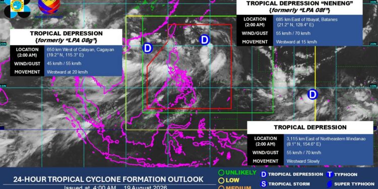 Three tropical depressions on PAGASA’s monitoring; southwest monsoon to still batter Luzon