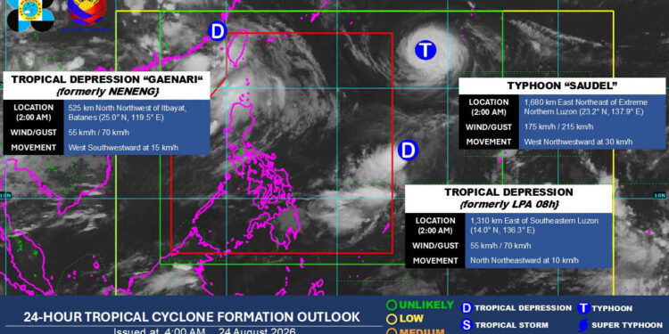 Potential Super Typhoon Saudel to enter PAR on Monday; enhanced southwest monsoon to drench Luzon — PAGASA