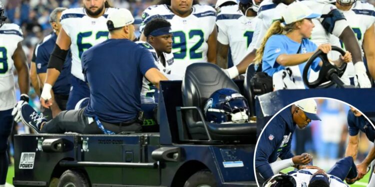 Seahawks’ Bud Clark carted off field with broken ankle in brutal injury blow