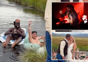 Shaboozey makes surprise wedding cameo while in California river