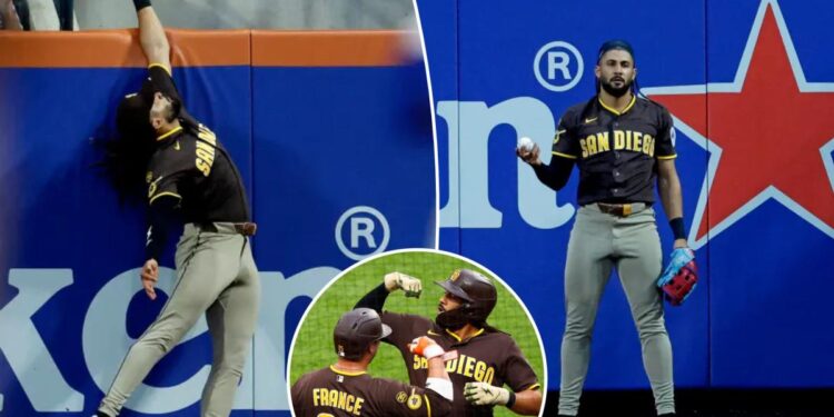 Fernando Tatis Jr mean mugs Francisco Lindor after insane grand slam robbery Fernando Tatis Jr mean mugs Francisco Lindor after insane grand slam robbery