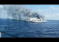At least five dead and 41 missing after an Indonesian ferry caught fire at sea