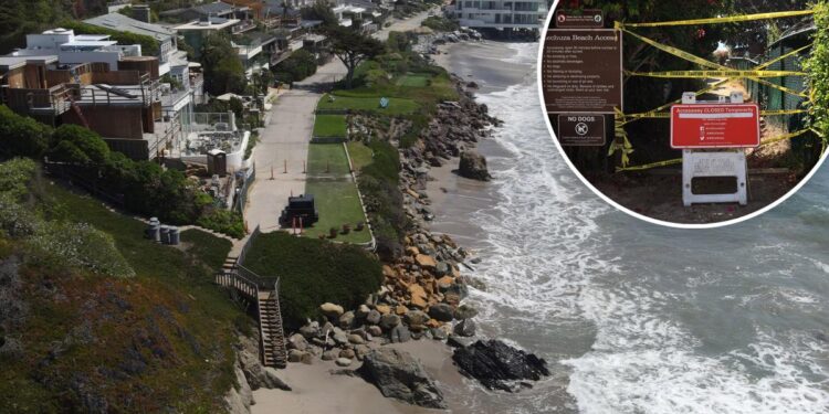 Malibu sinkhole threatens luxury homes, closes popular Lechuza Beach
