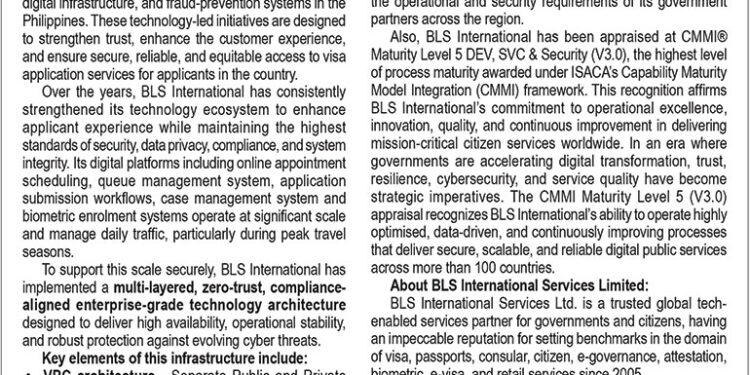 BLS International Builds on Trust and Customer Experience with Technology-Led Transformation in the Philippines