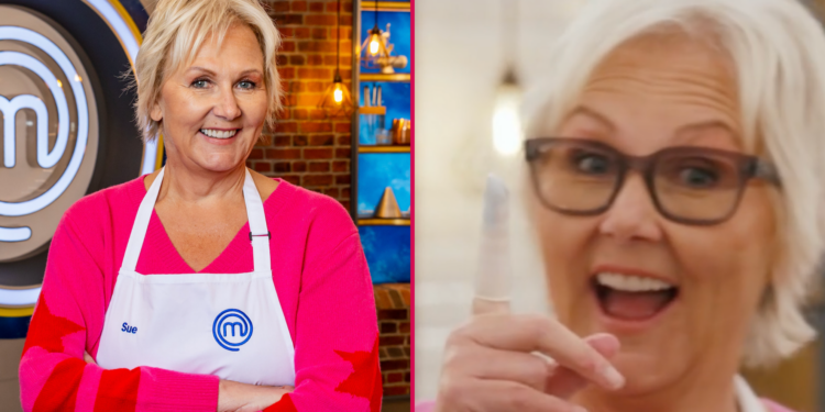 Sue Cleaver suffers horror accident in Celebrity MasterChef kitchen with giant sharp knife