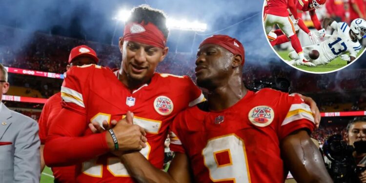 Chiefs beat Colts in overtime after bizarre sequence nearly cost them game