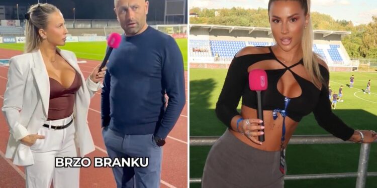 Czech soccer coach David Oulehla goes viral for awkward interview as he fails to look at glamorous reporter Sabina Jaksova Czech soccer coach David Oulehla goes viral for awkward interview as he fails to look at glamorous reporter Sabina Jaksova