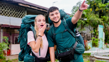Princess and Junior Andre pictured as they set off for Celebrity Race Across the World 2026