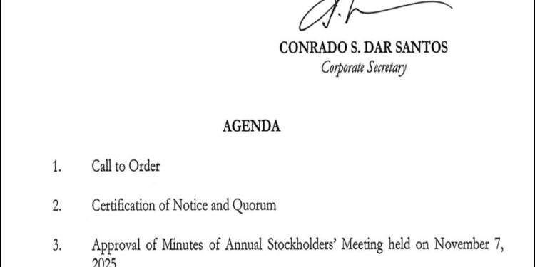 SLMC Bonifacio Global City MAP Corp. to hold Annual Meeting of the Stockholders through teleconference on Nov. 6