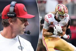 49ers’ injury nightmare leaves George Kittle defending Kyle Shanahan’s game plan