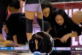 Valkyries coach Natalie Nakase collapses on court in shocking WNBA playoffs moment